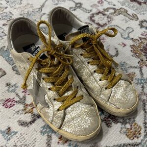 Golden Goose Superstar Low Top White & Gold Sneakers 39